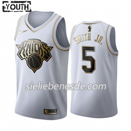 Kinder NBA New York Knicks Trikot Dennis Smith Jr. 5 Nike 2019-2020 Weiß Golden Edition Swingman
